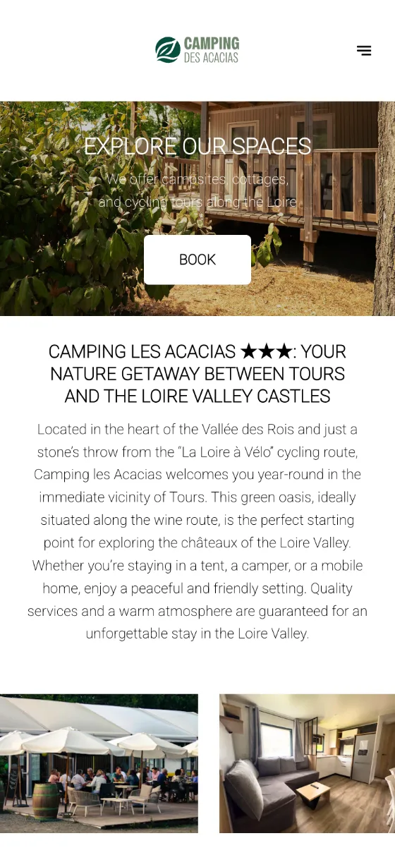 Camping les Acacias, Hôtellerie de plein air, page built with Stride