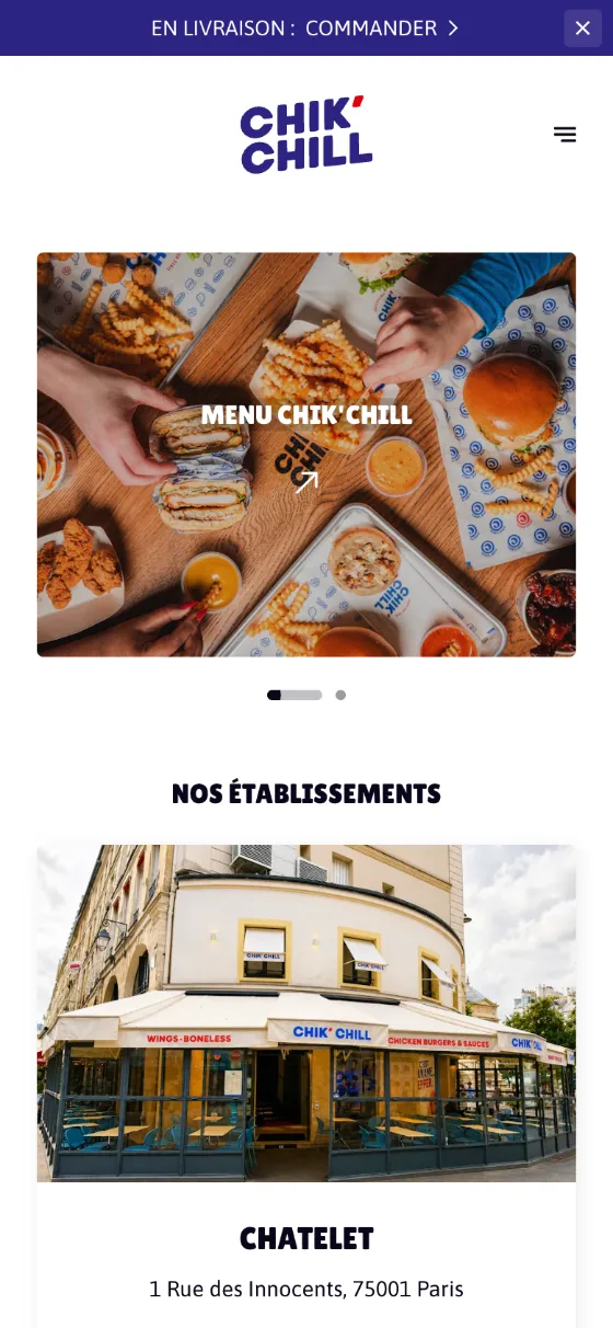 Chik’Chill, Restauration rapide, page built with Stride